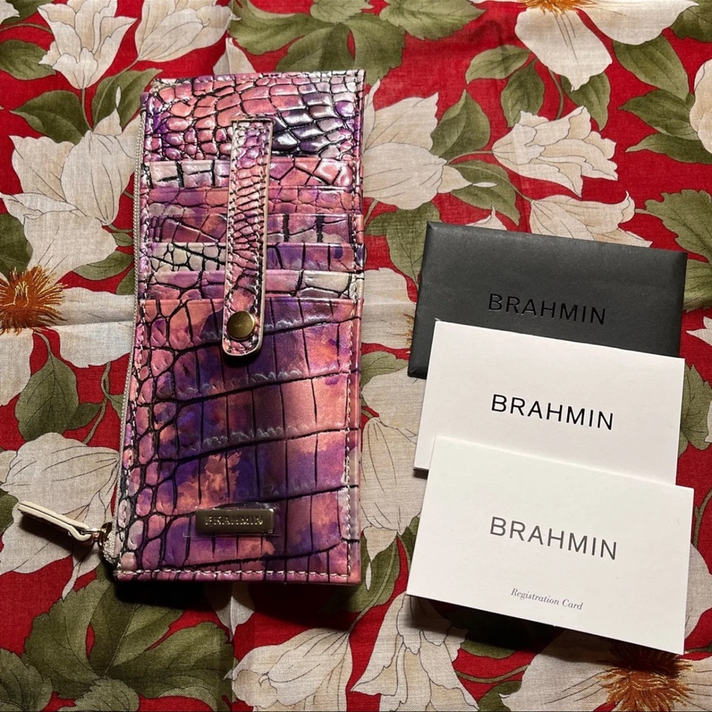NWOT Brahmin Slim/CC Wallet - Supernova Ombré